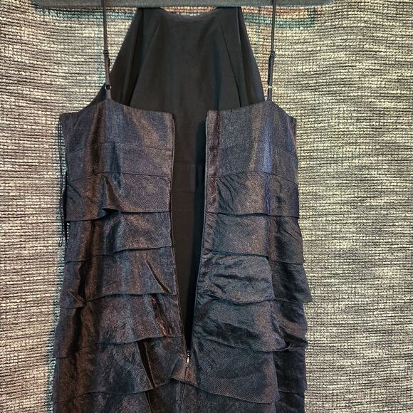 Cache Party Formal Dress Shimmering Ruffled Black size 2 LBD - Picture 7 of 14